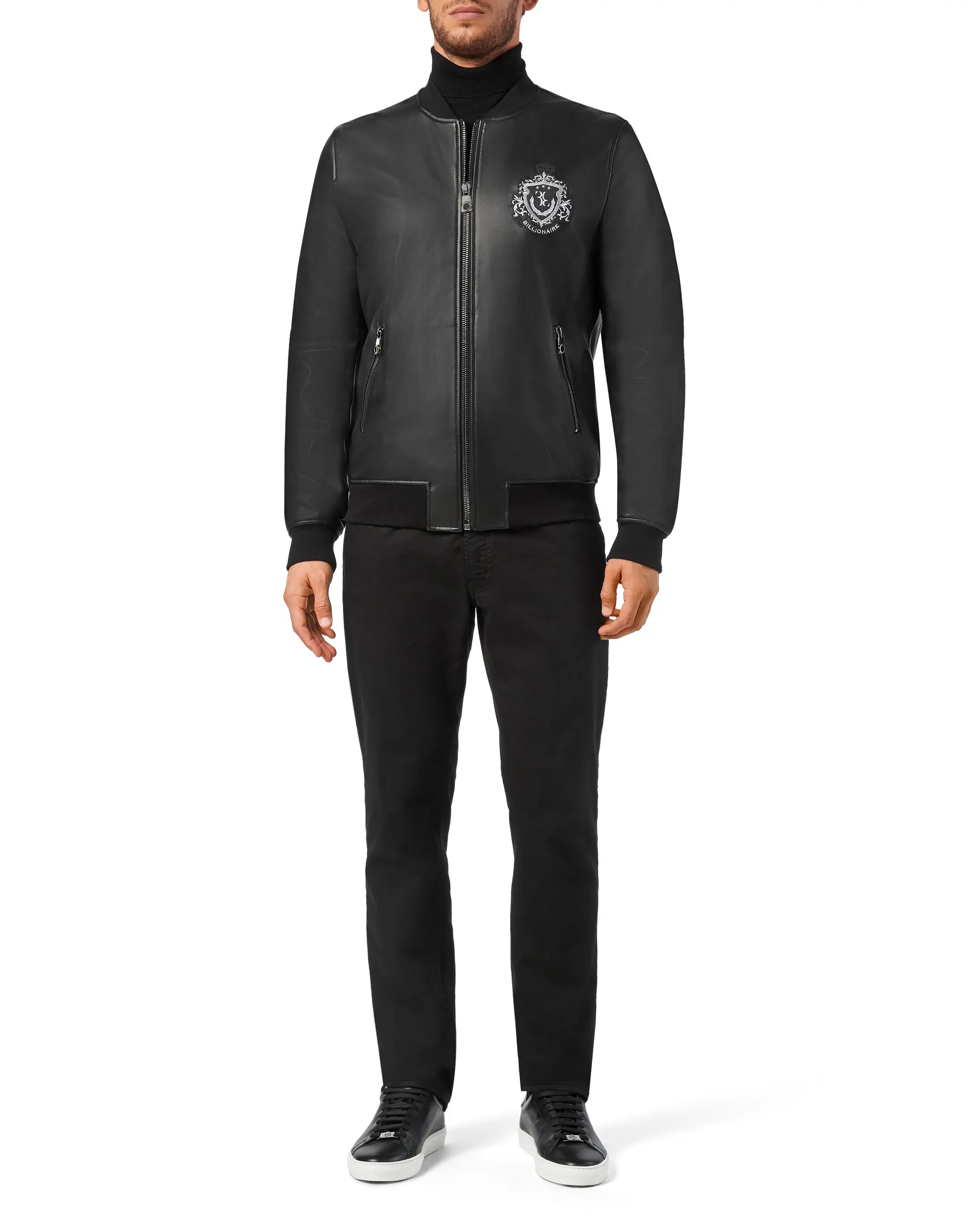 Бомбер кожаный