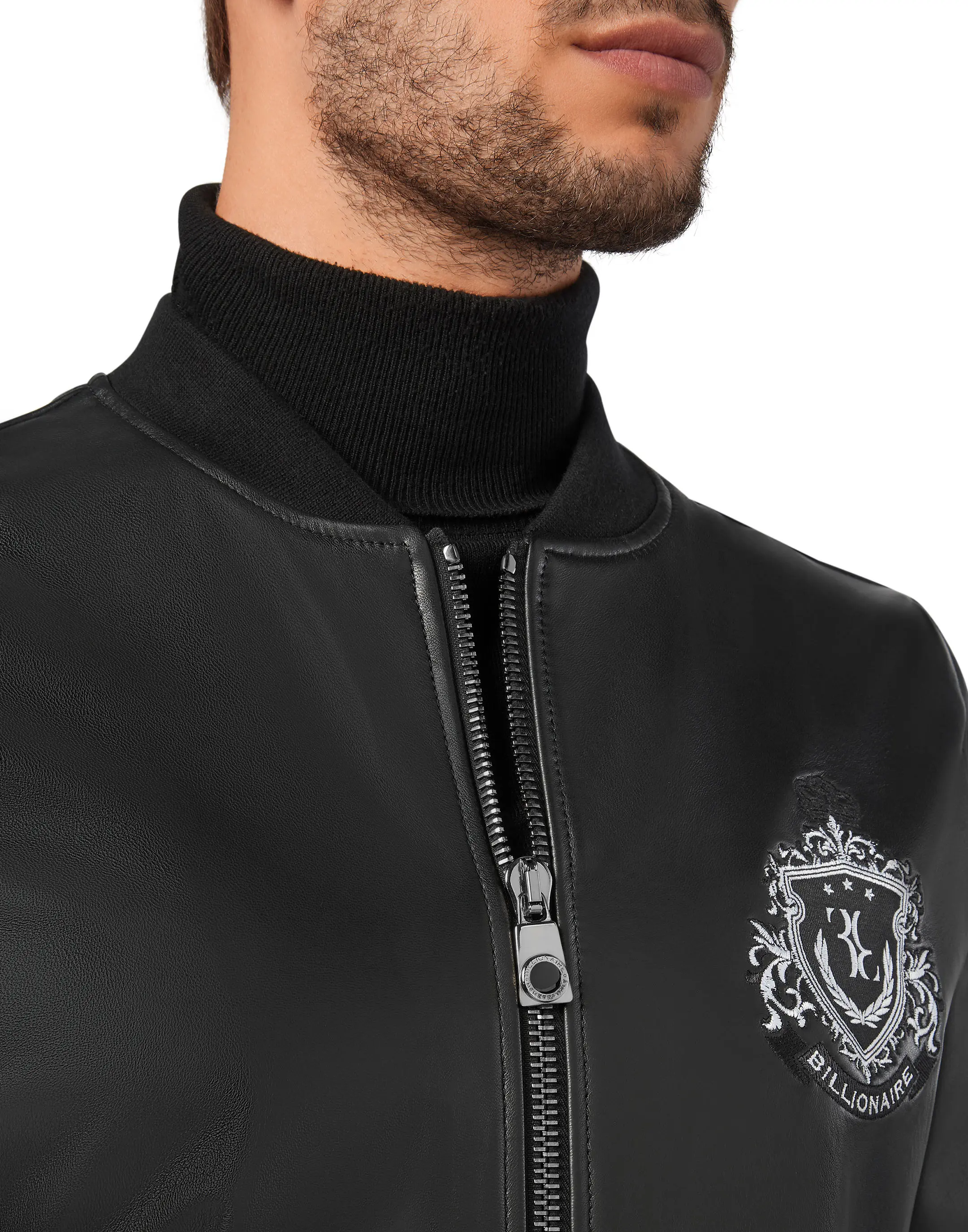 Бомбер кожаный