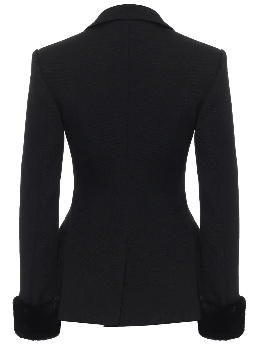 Жакет шерстяной с мехом норки