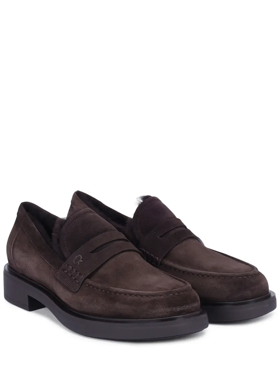 Лоферы замшевые на меху