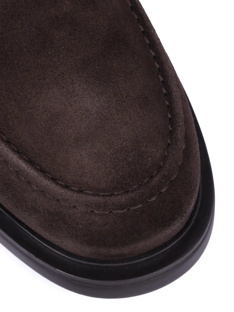 Лоферы замшевые на меху