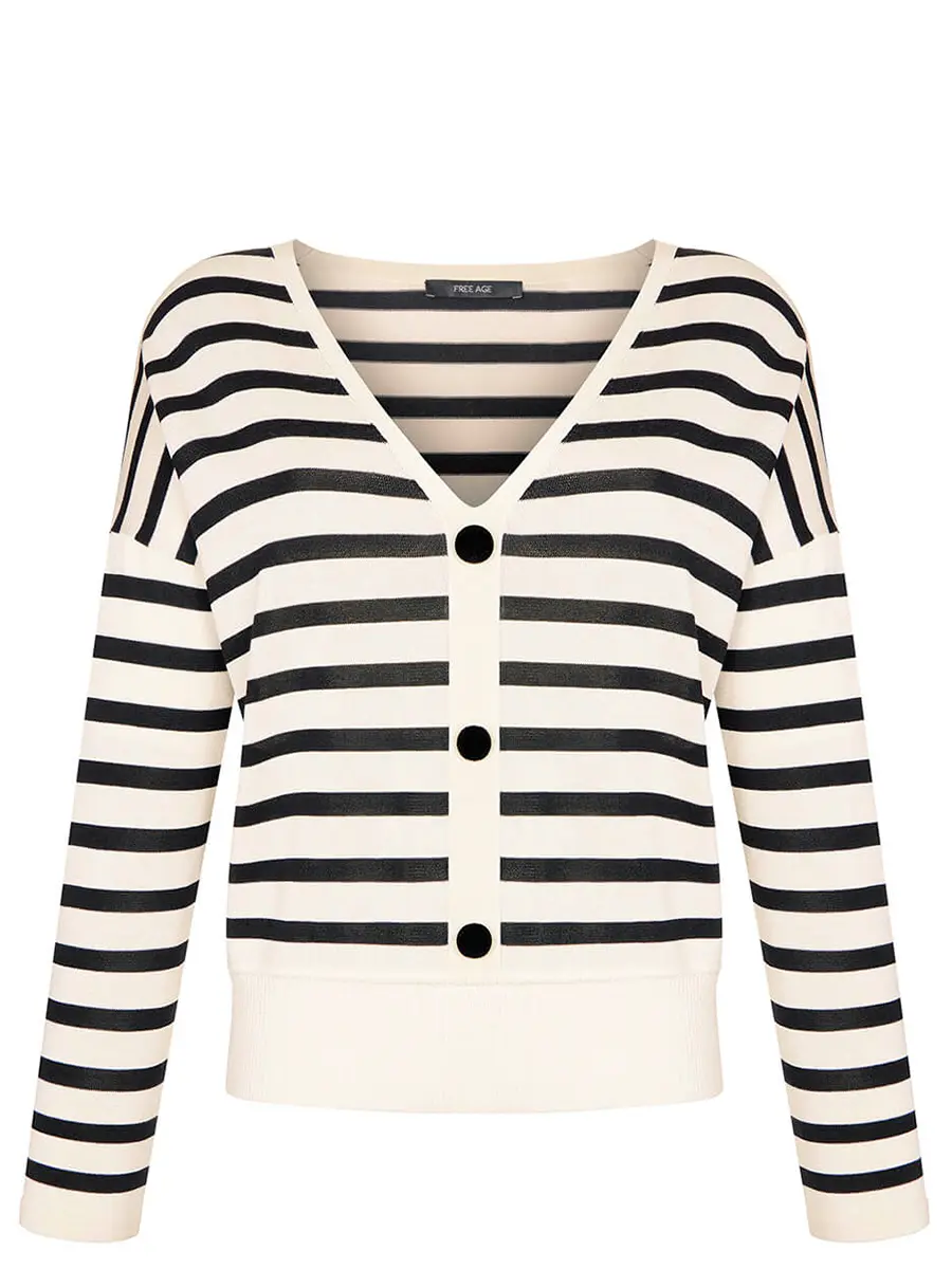 Пуловер шелковый в полоску