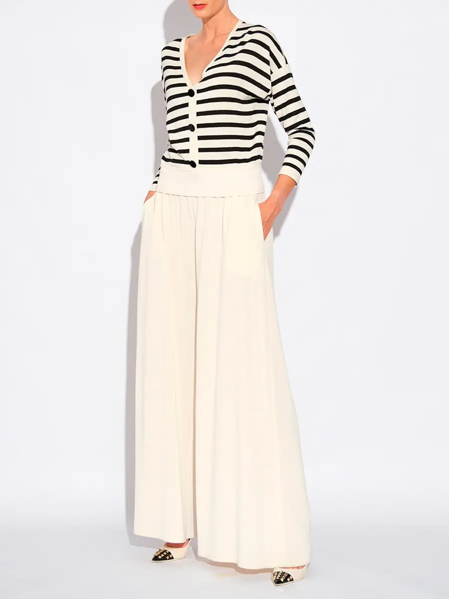 Пуловер шелковый в полоску