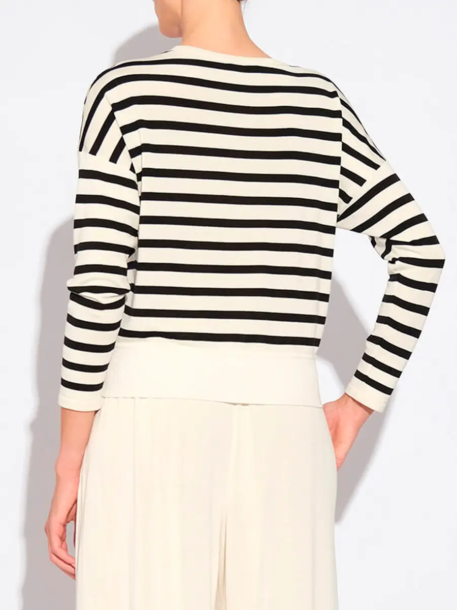 Пуловер шелковый в полоску