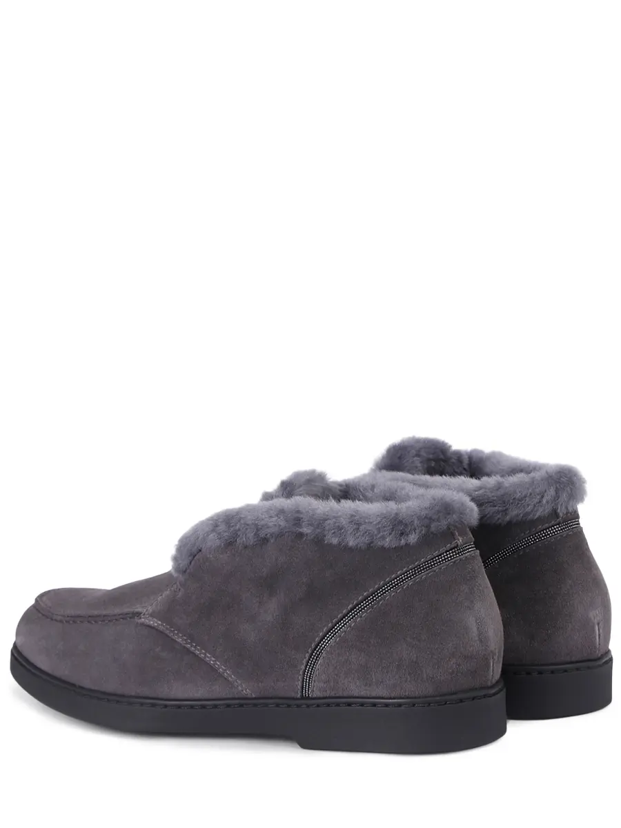 Лоферы замшевые на меху