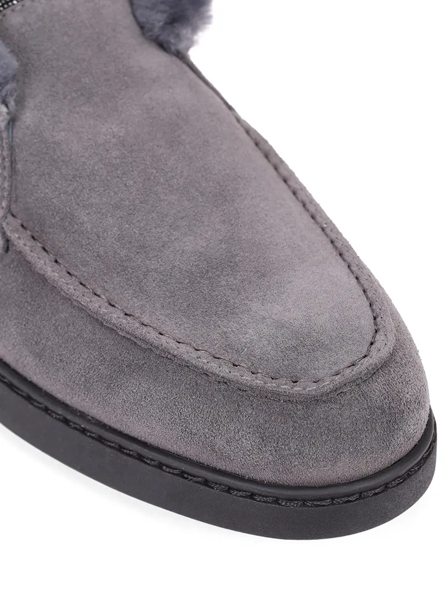 Лоферы замшевые на меху