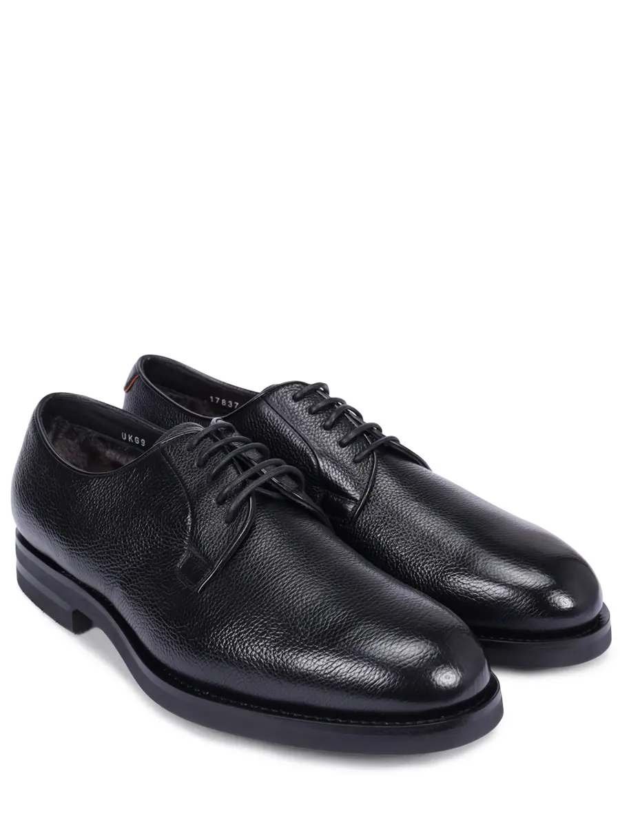 Дерби кожаные на меху