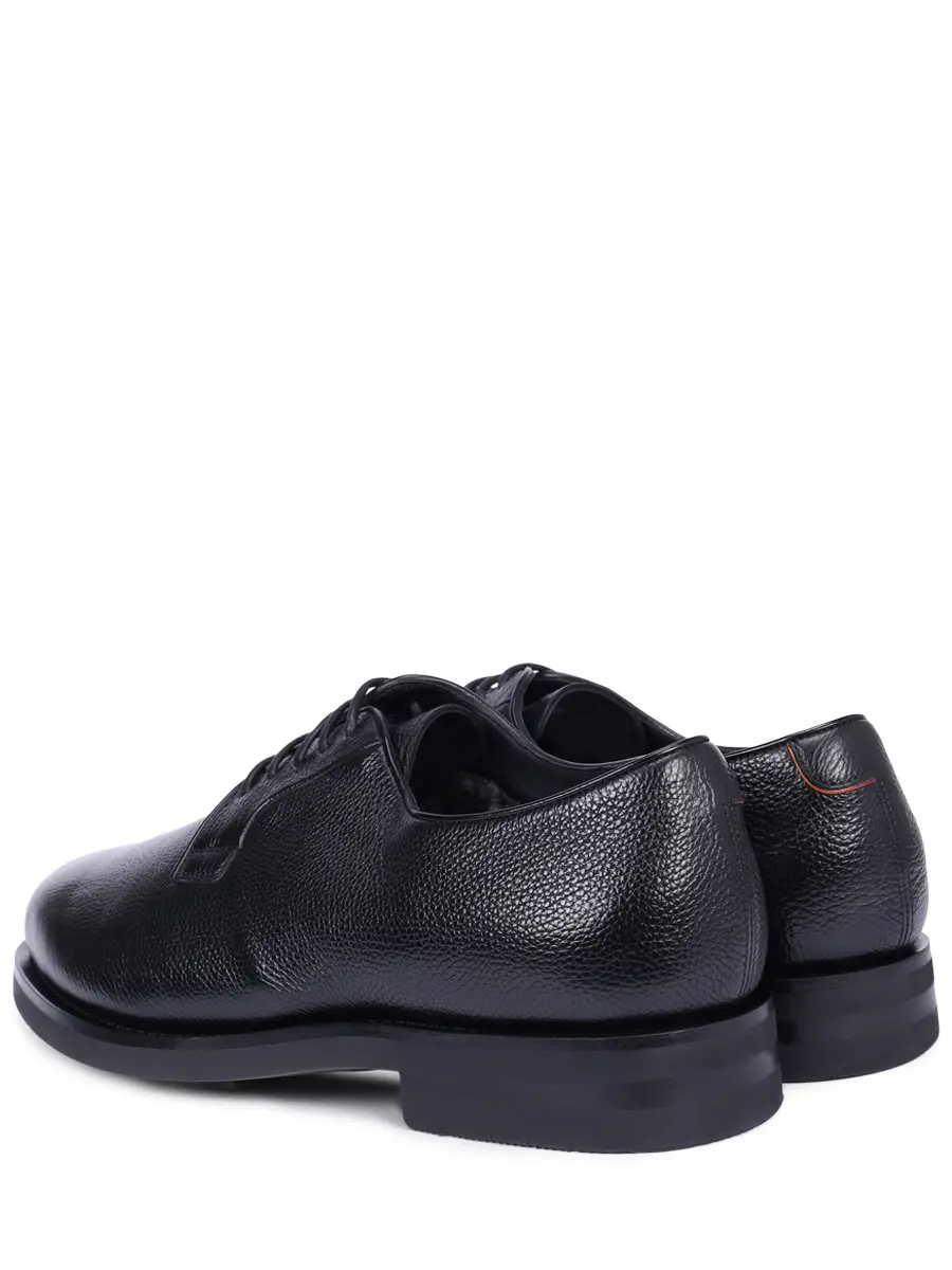 Дерби кожаные на меху