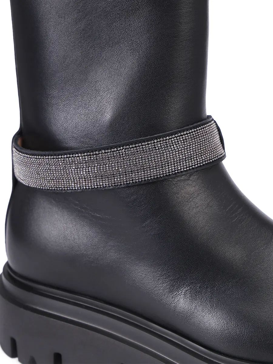 Ботинки кожаные