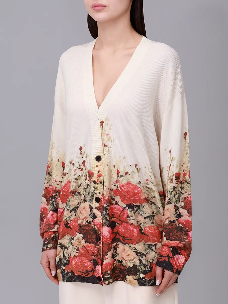 Кардиган с цветочным принтом