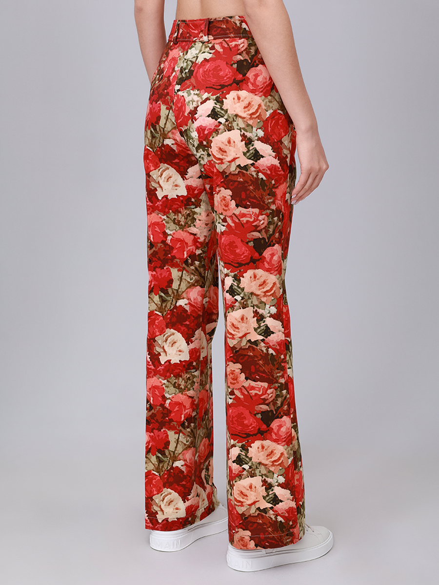 Джинсы с цветочным принтом