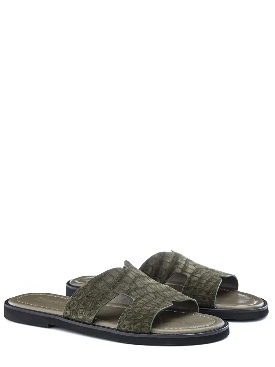 Шлепанцы из кожи крокодила