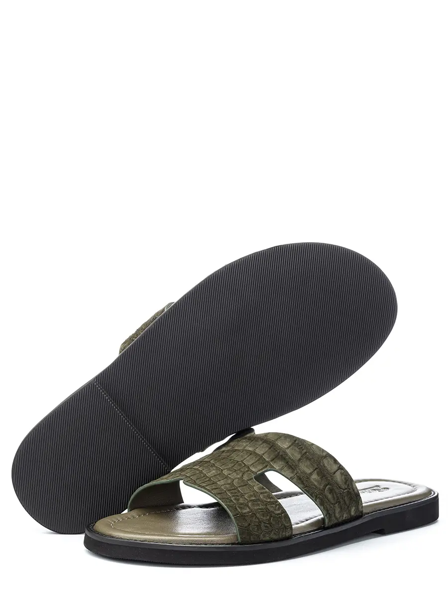 Шлепанцы из кожи крокодила