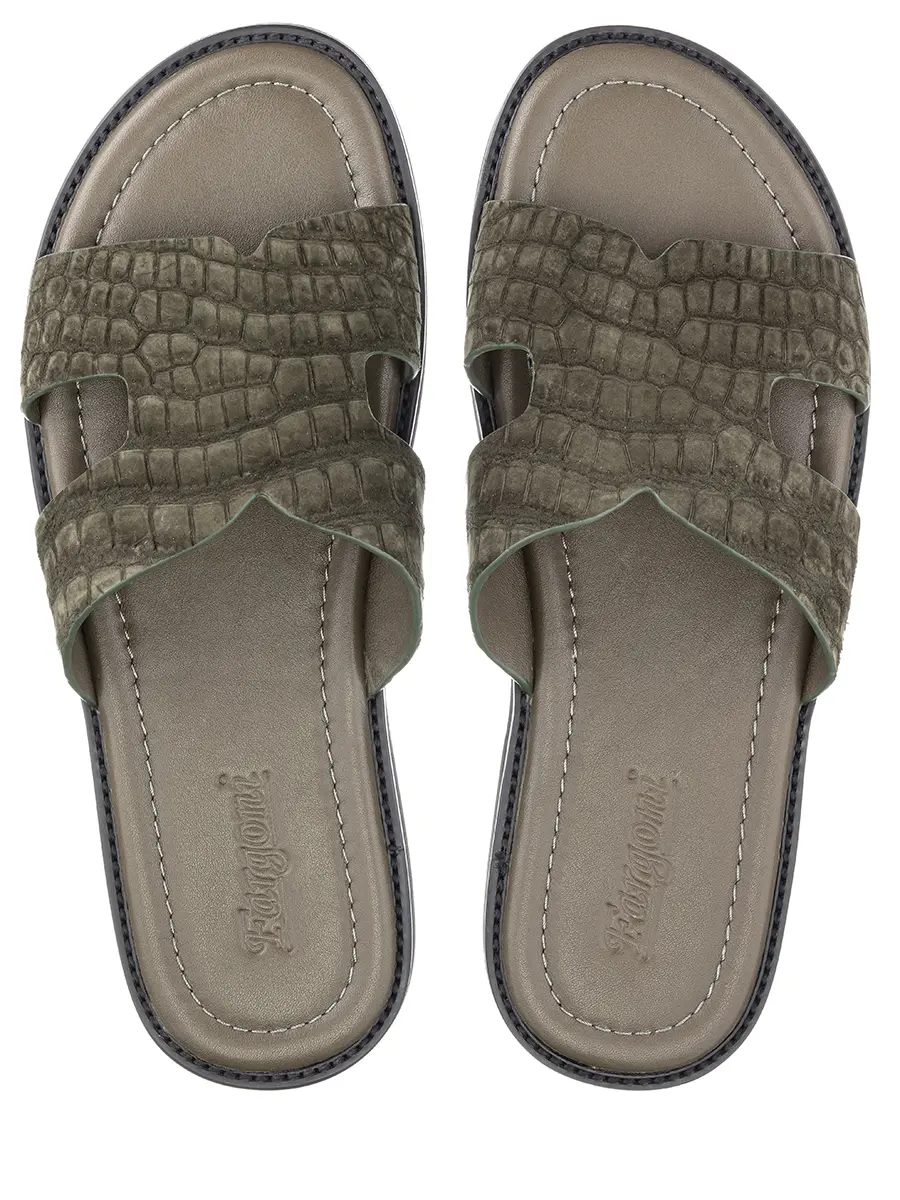 Шлепанцы из кожи крокодила