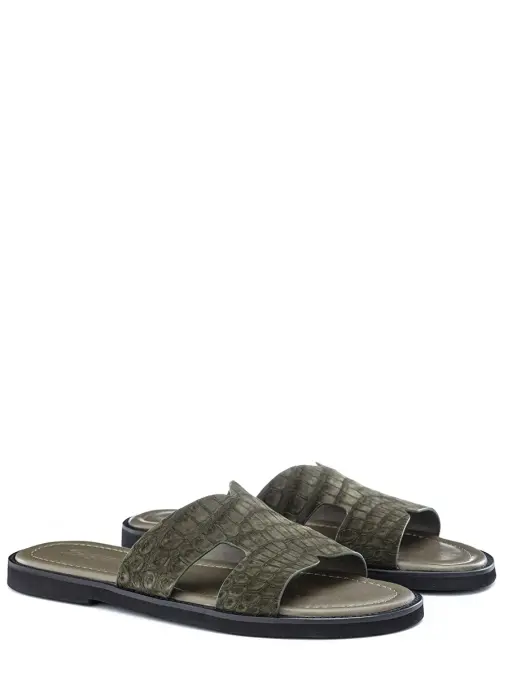 Шлепанцы из кожи крокодила FARGONI