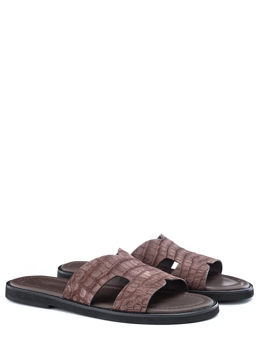 Шлепанцы из кожи крокодила