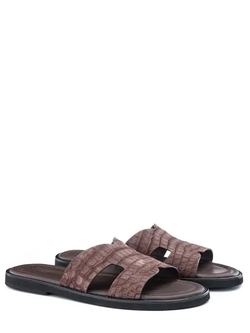 Шлепанцы из кожи крокодила FARGONI