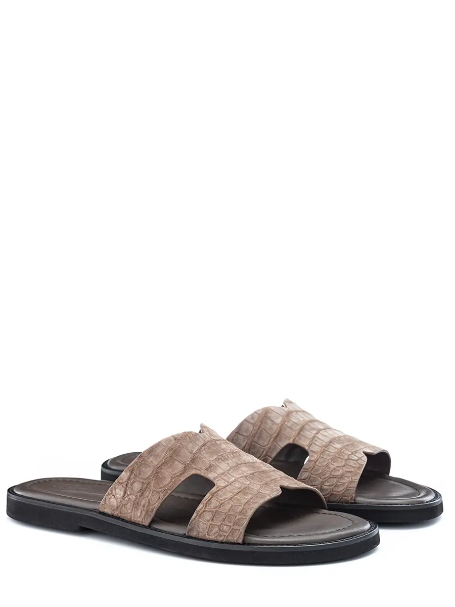 Шлепанцы из кожи крокодила