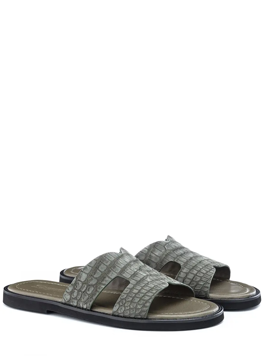 Шлепанцы из кожи крокодила