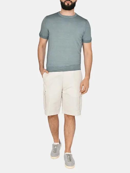 Футболка из шерсти и шелка CANALI