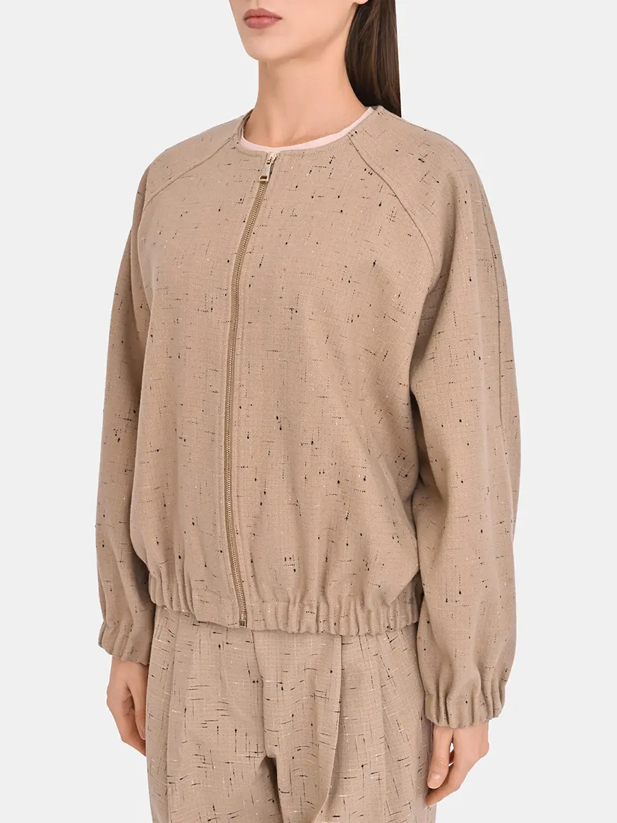 Бомбер из шерсти и хлопка