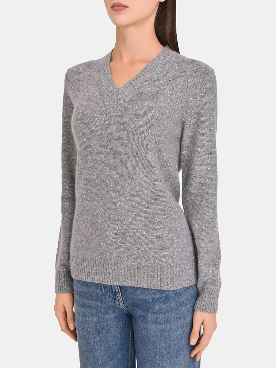 Пуловер с пайетками