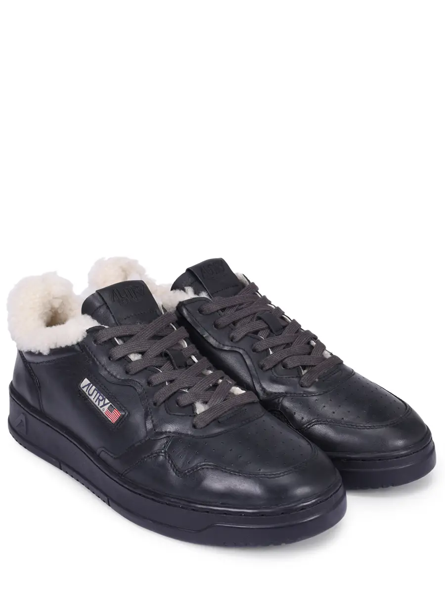 Кеды кожаные на меху