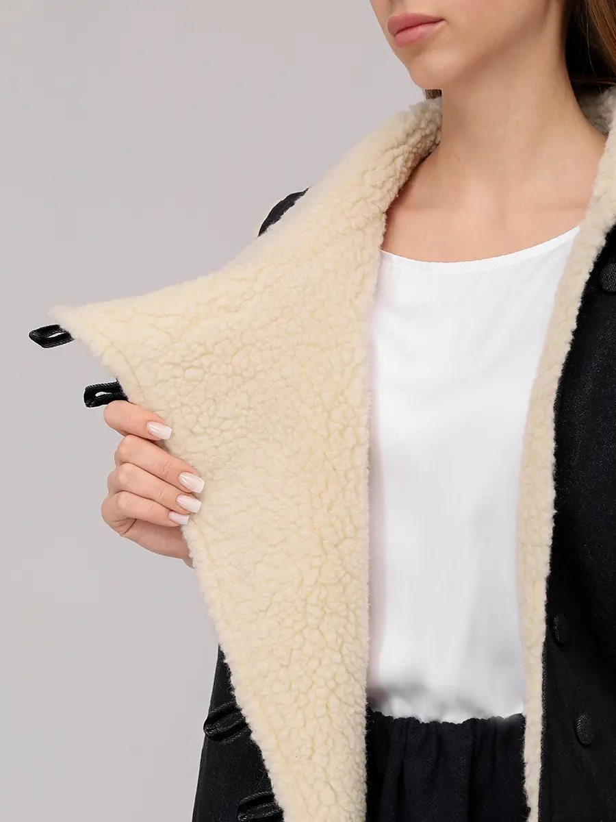 Жилет двусторонний из денима на меху "Душегрея"