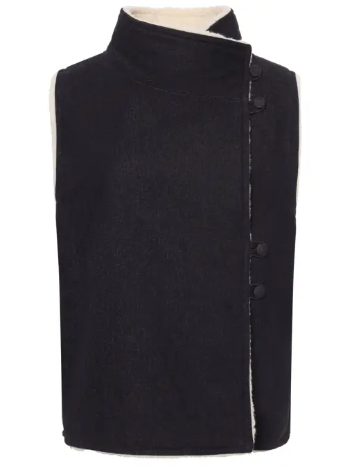 Жилет двусторонний из денима на меху "Душегрея" АРТЕЛЬ ВОСКРЕСЕНИЕ