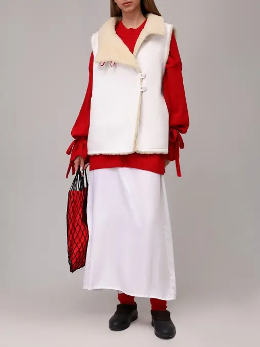 Жилет двусторонний из денима на меху "Душегрея" АРТЕЛЬ ВОСКРЕСЕНИЕ