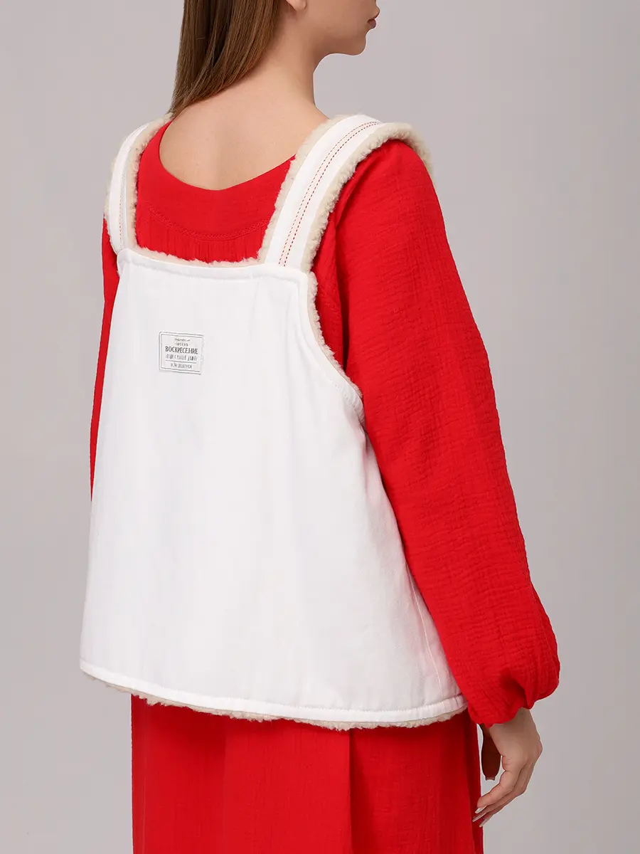 Жилет двусторонний из денима на меху "Душегрея"