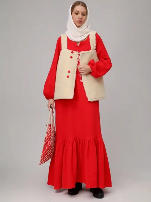 Жилет двусторонний из денима на меху "Душегрея" АРТЕЛЬ ВОСКРЕСЕНИЕ