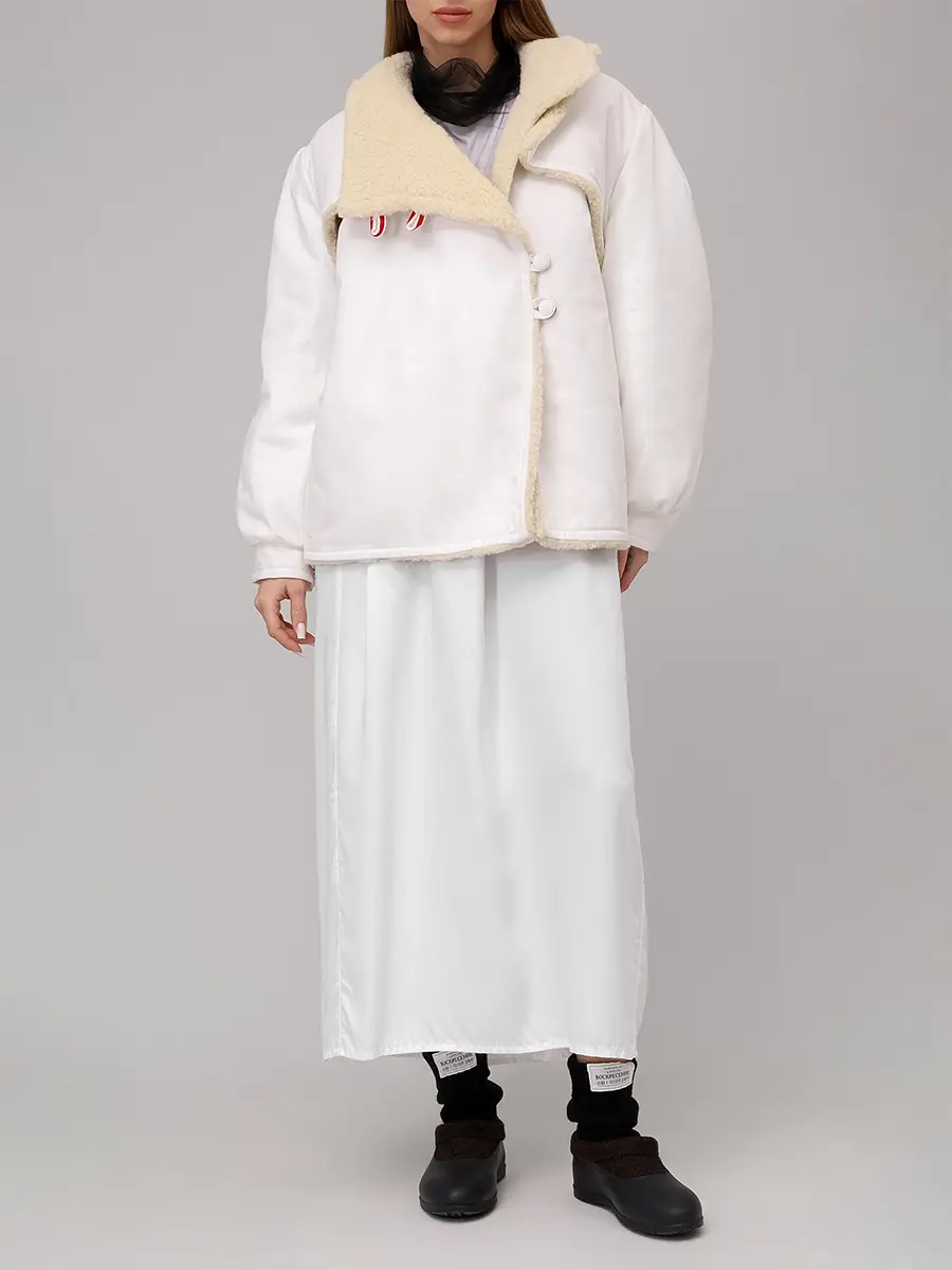 Куртка-болеро из денима на меху "Рукава"