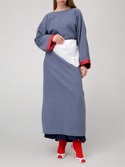 Плащ-кимоно из крапивной ткани "Кафтан" АРТЕЛЬ ВОСКРЕСЕНИЕ