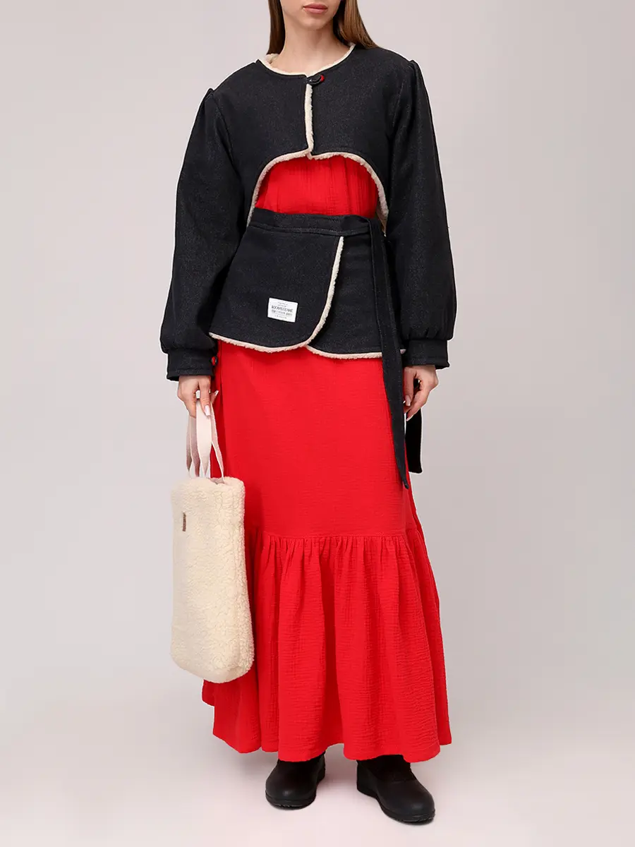 Баска джинсовая на меху