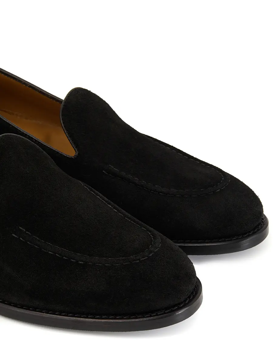 Лоферы замшевые