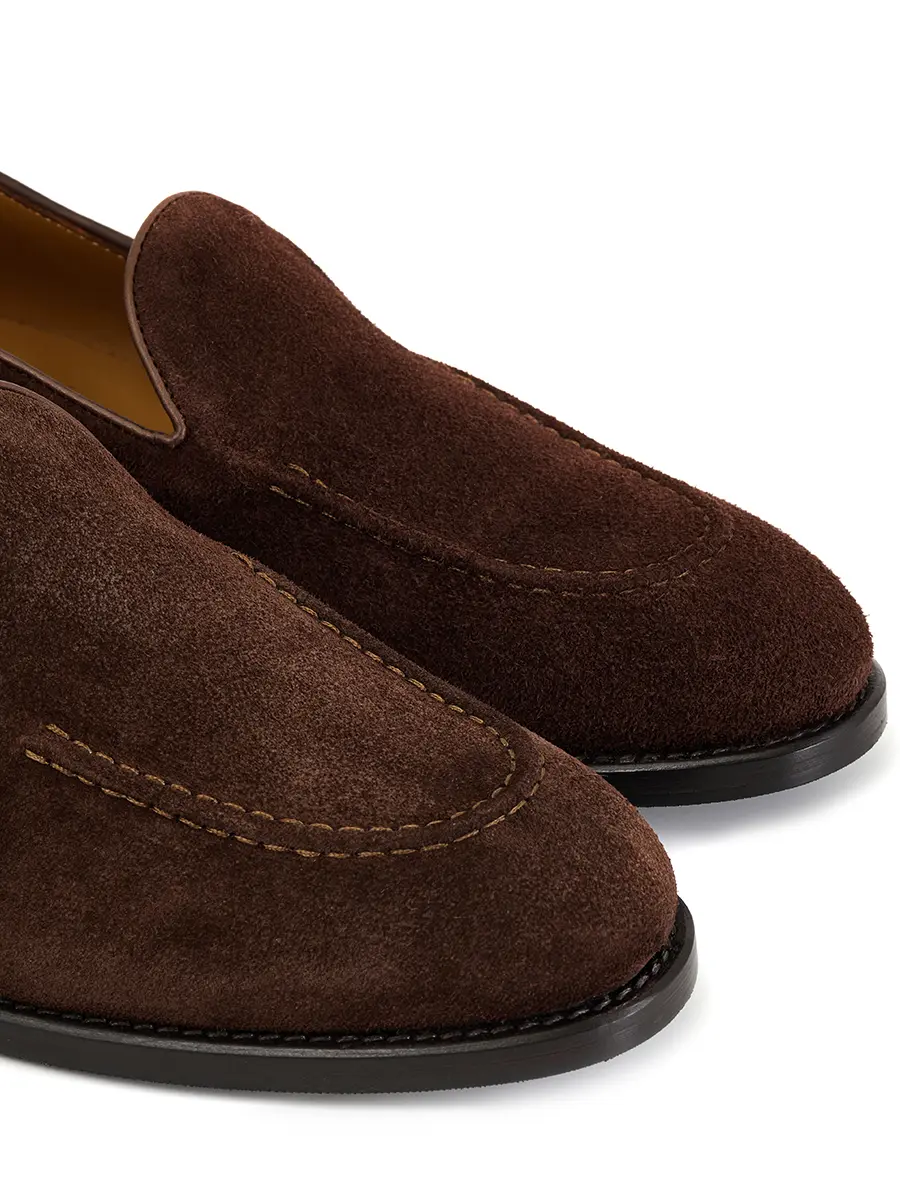 Лоферы замшевые