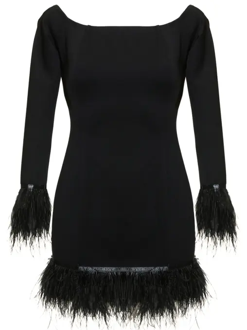 Платье из вискозы с перьями ELJACKET