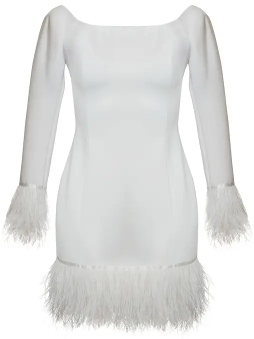 Платье из вискозы с перьями ELJACKET