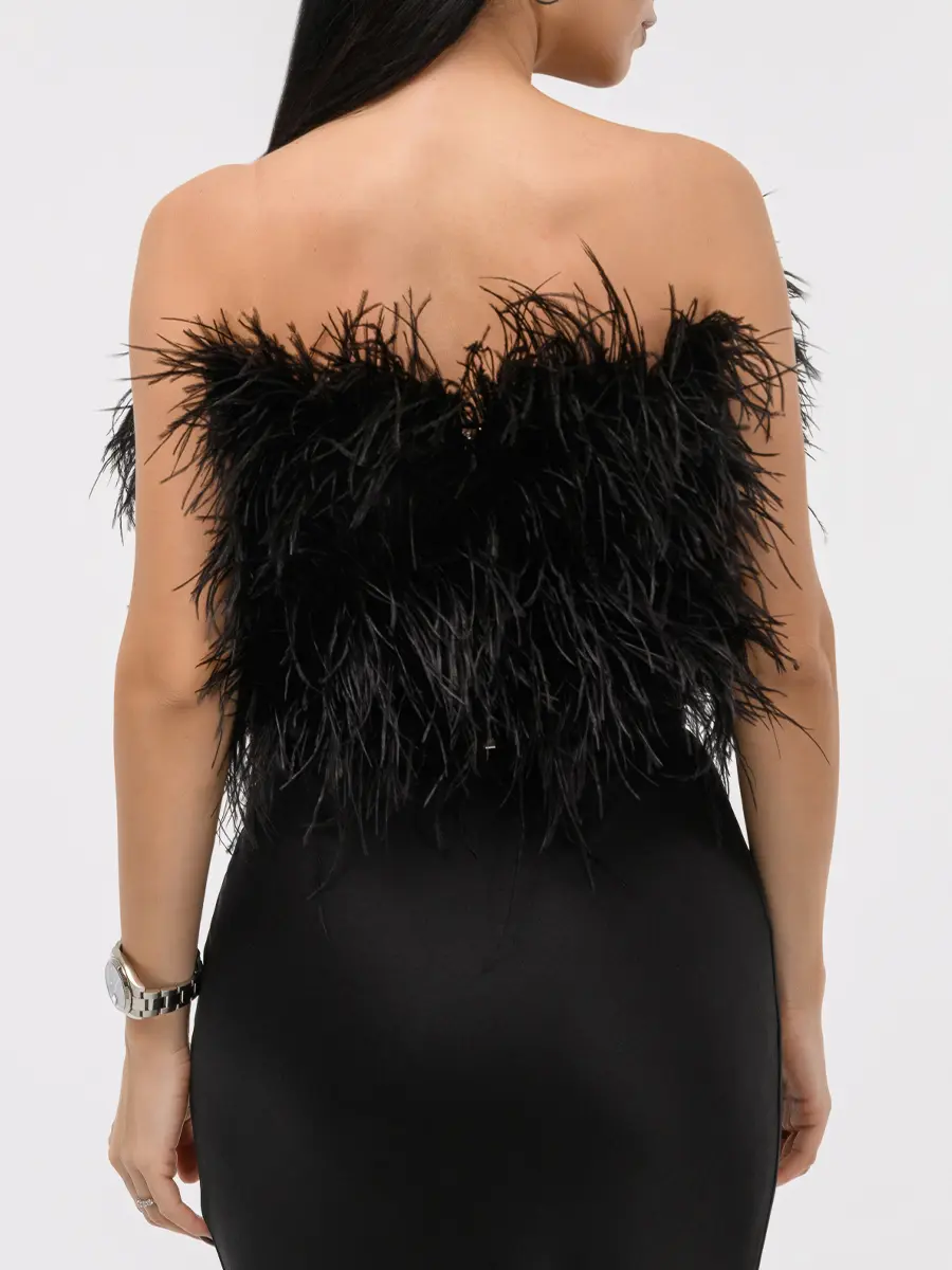 Корсет с перьями