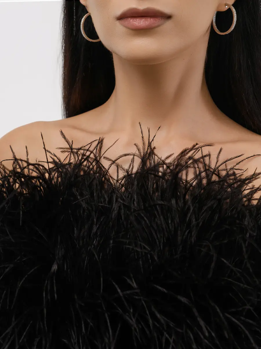 Корсет с перьями