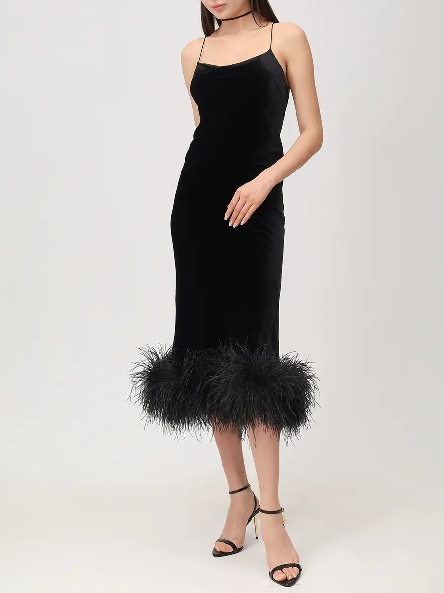 Платье-комбинация бархатное