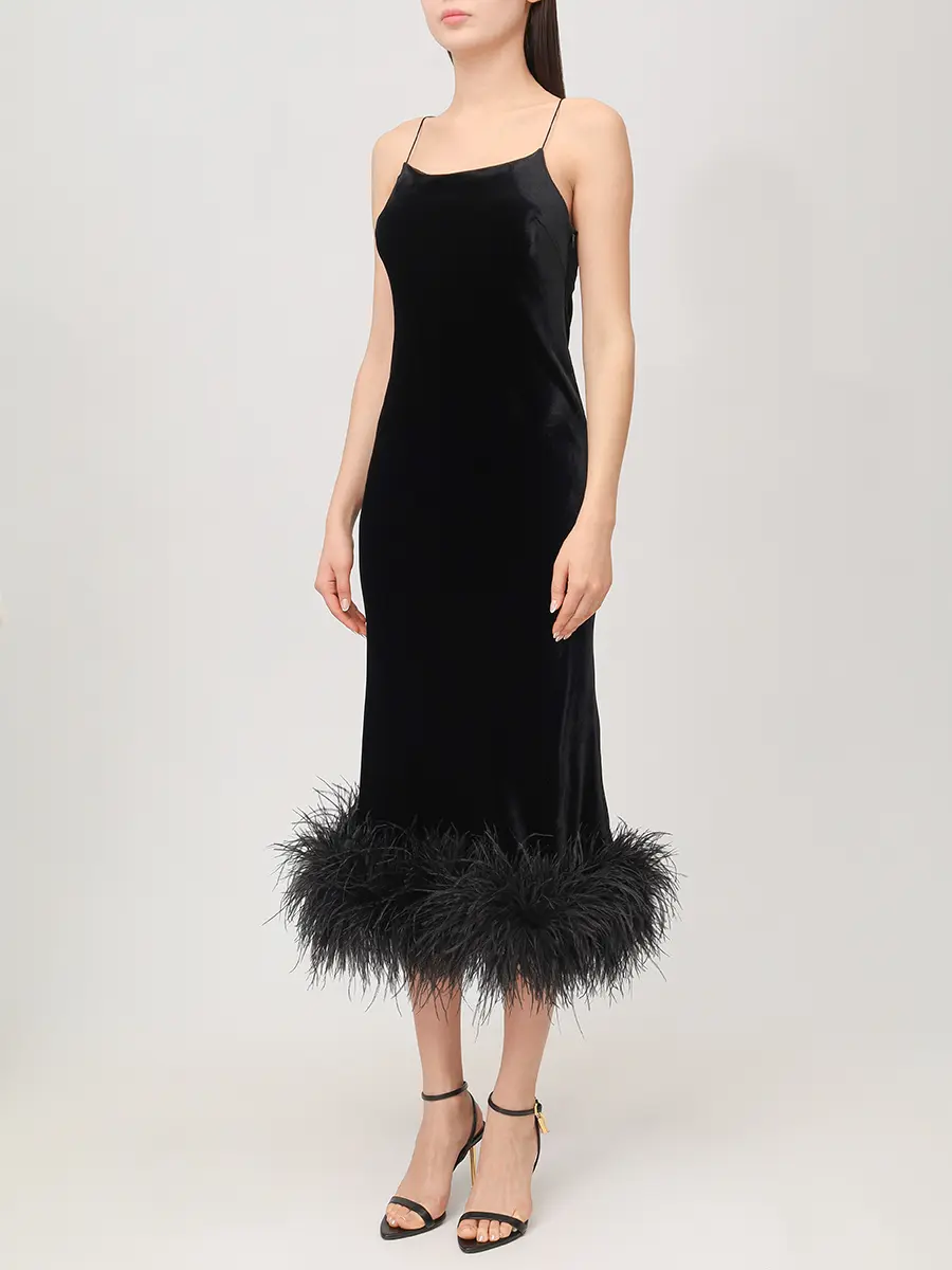 Платье-комбинация бархатное