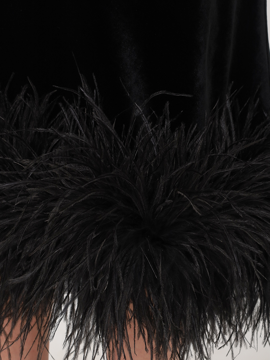 Платье-комбинация бархатное