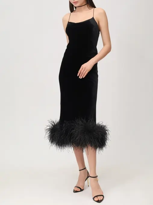 Платье-комбинация бархатное ALINE