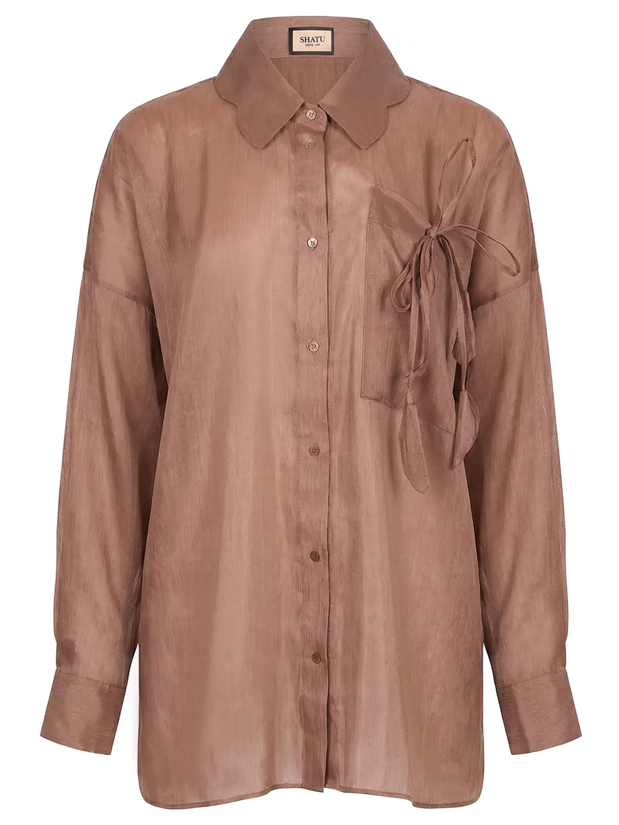 Блуза из шелка и льна