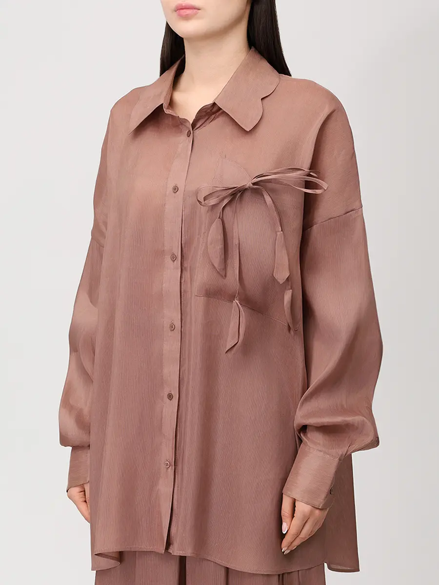 Блуза из шелка и льна