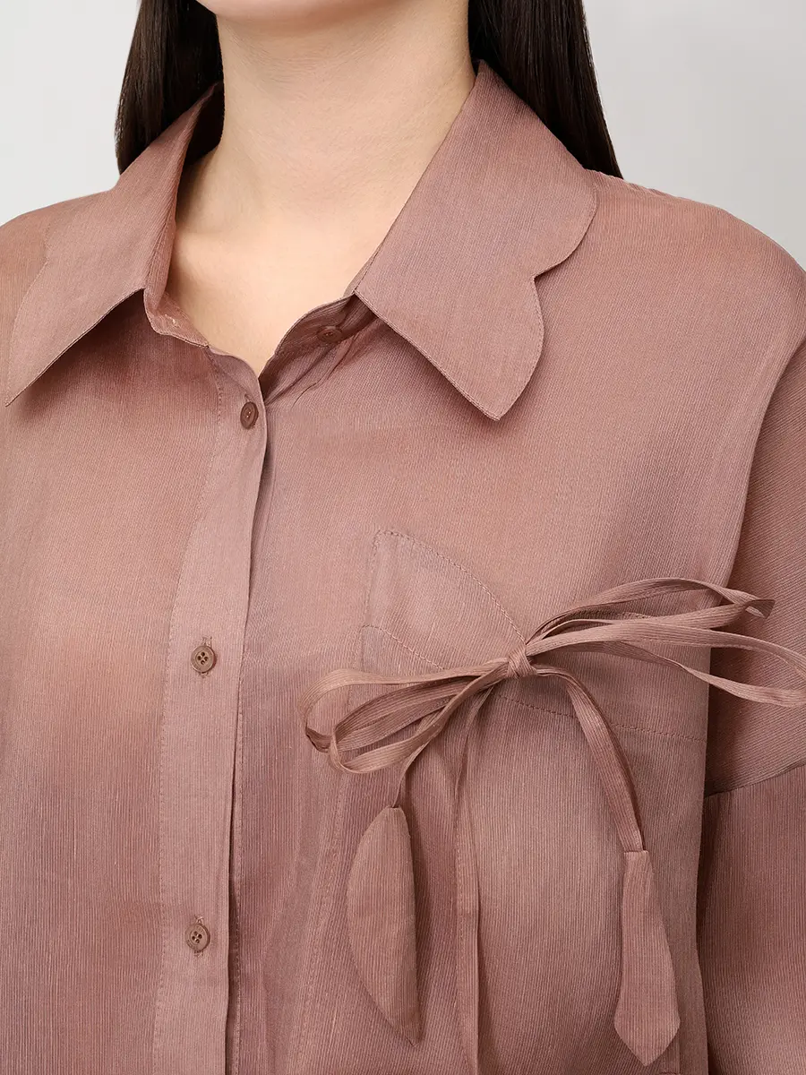 Блуза из шелка и льна