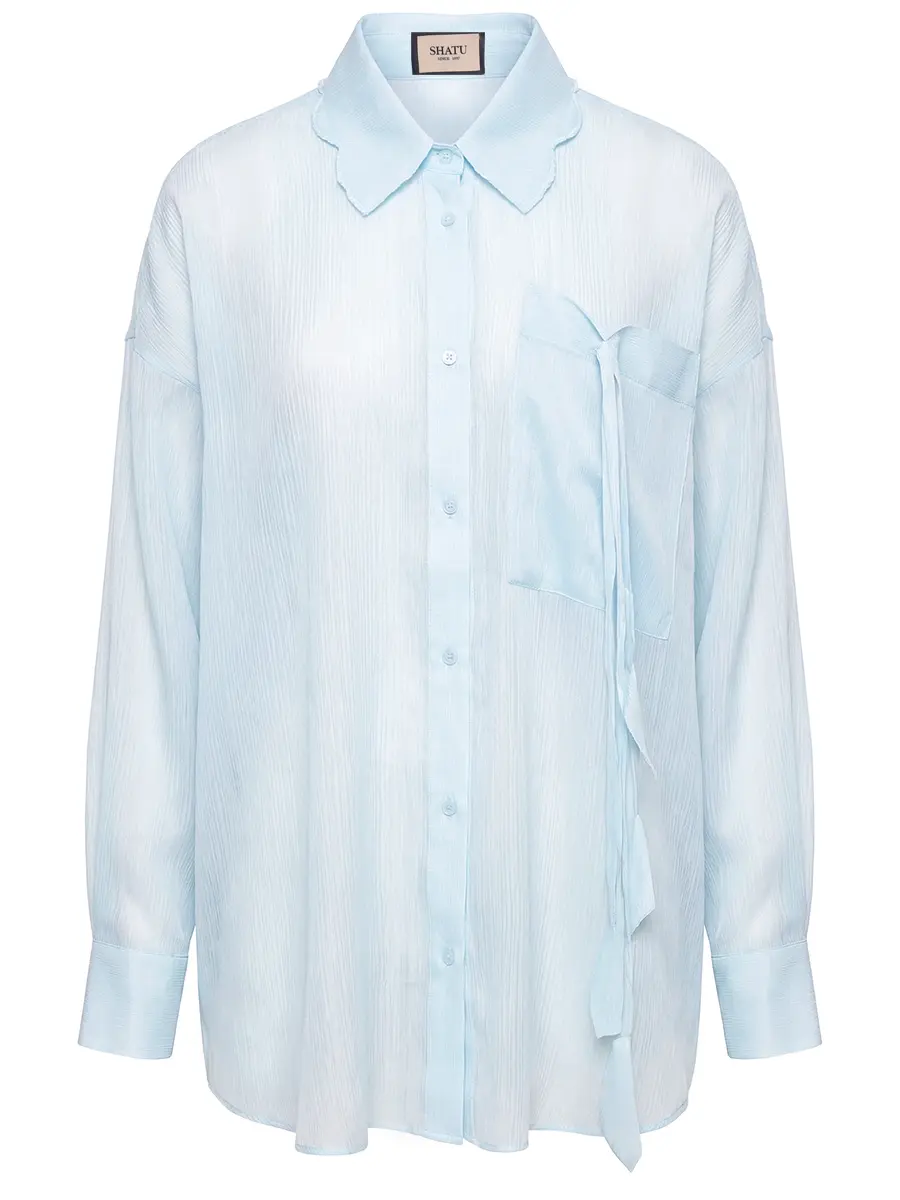 Блуза из шелка и льна