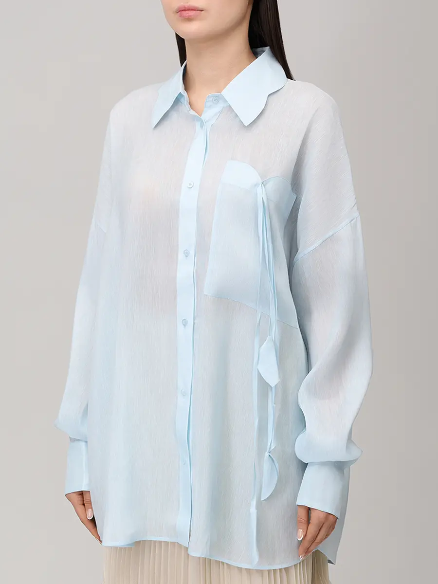 Блуза из шелка и льна